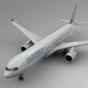 3D airbus a330-300 south african