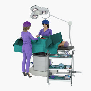 operating nurse 3D model