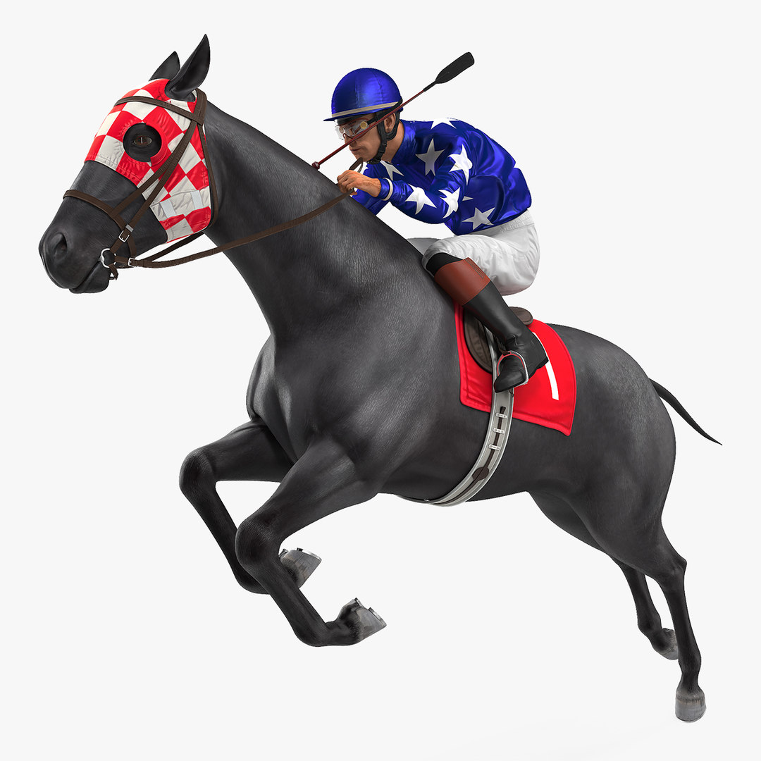 Black racing horse jumping 3D model - TurboSquid 1461203