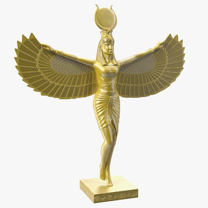 golden statue isis ancient egyptian model