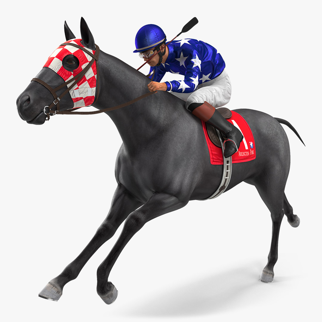 3D model running black racing horse - TurboSquid 1461785