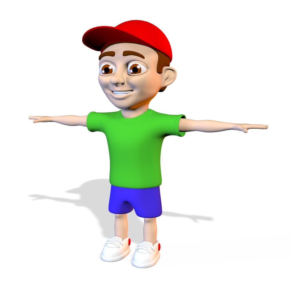 Cartoon child character 3D model - TurboSquid 1461086