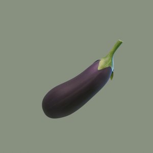 3D cartoons eggplant