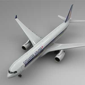 3D airbus a330-300 singapore airlines model