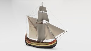 ship trade coastal 3D model