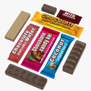 3D chocolate candy mockups 5 model