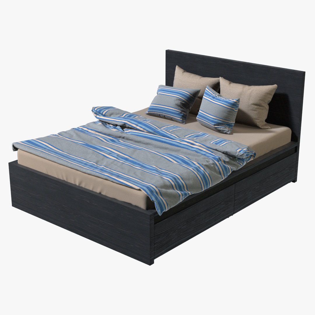 Realistic ikea malm double bed 3D model TurboSquid 1461443