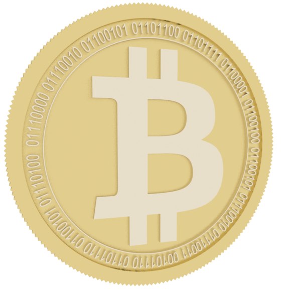 3D model bitcoin gold coin