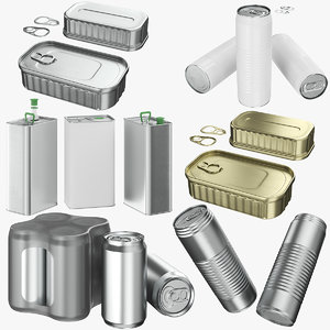 aluminum cans 01 3D model