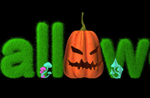 halloween pumpkin text 3D