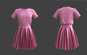 dress skirt pleated 3D model