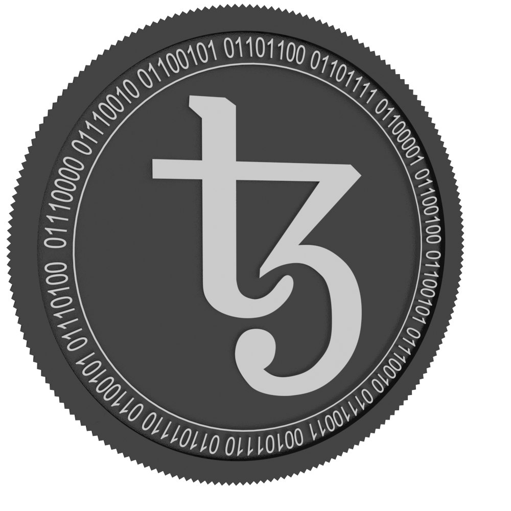 3D tezos black coin - TurboSquid 1461901