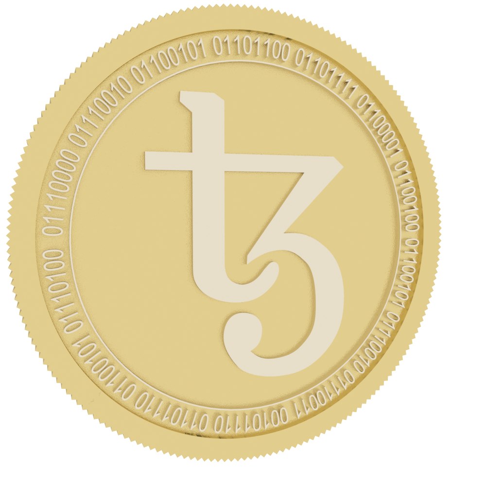 Tezos gold coin model - TurboSquid 1461900