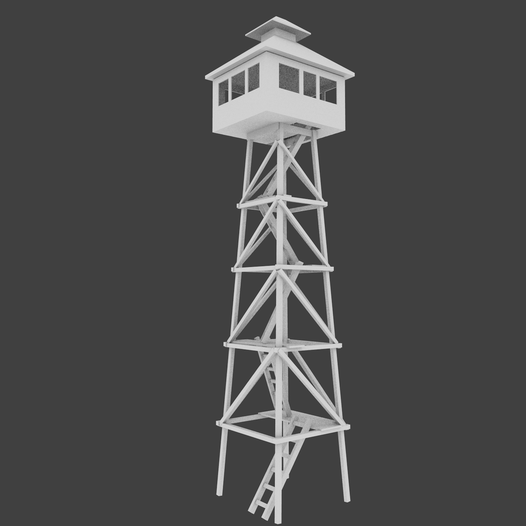 3D wooden watchtower model - TurboSquid 1461977