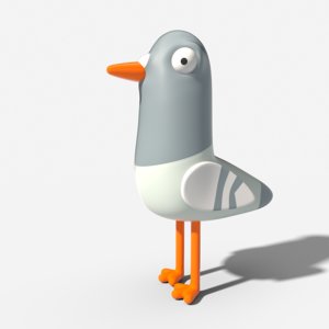3D pigeon cartoon model