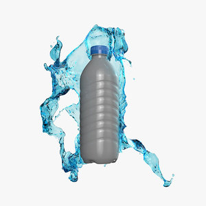 3D realistic liquid splash water