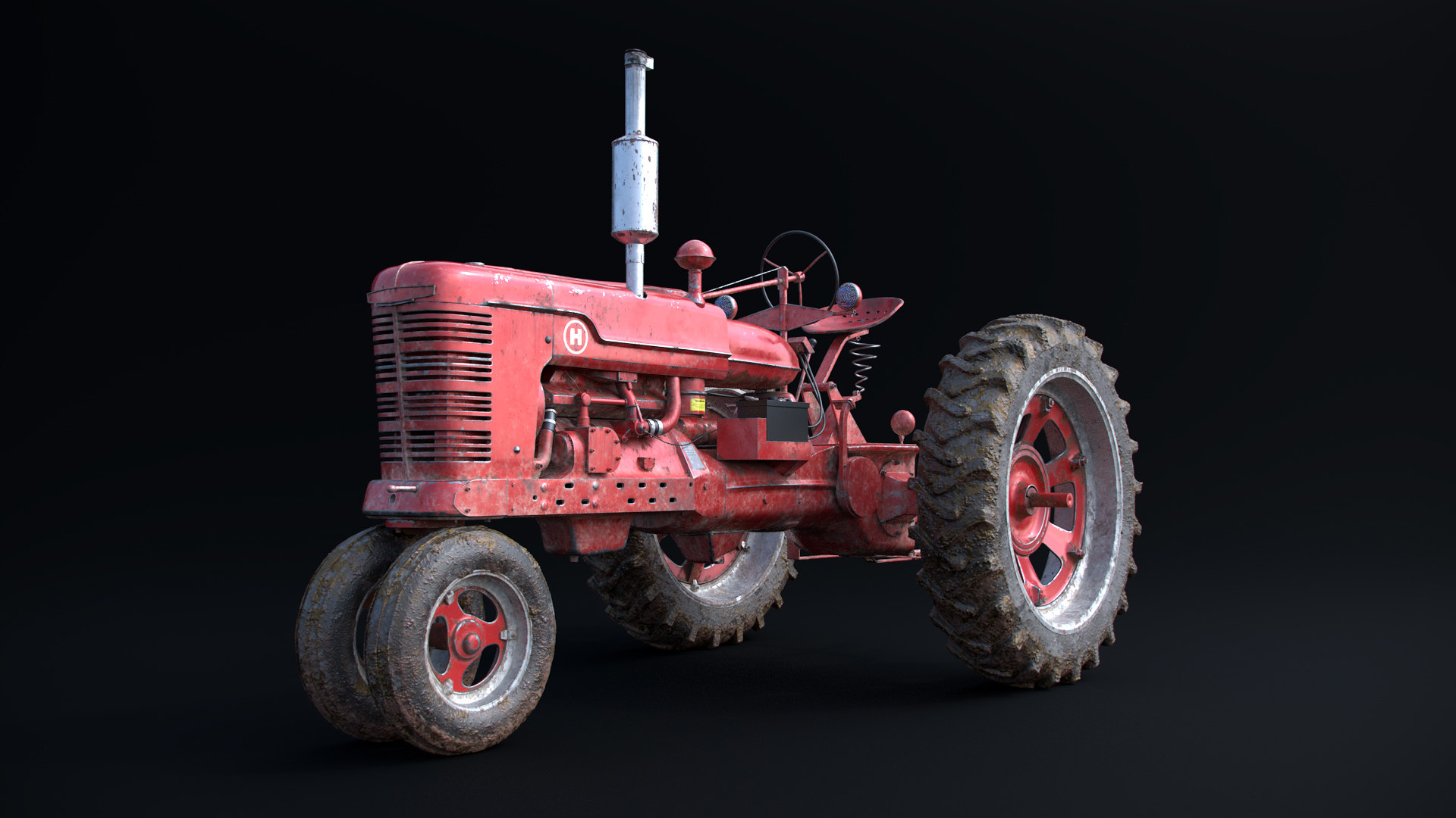 3D old tractor TurboSquid 1462337