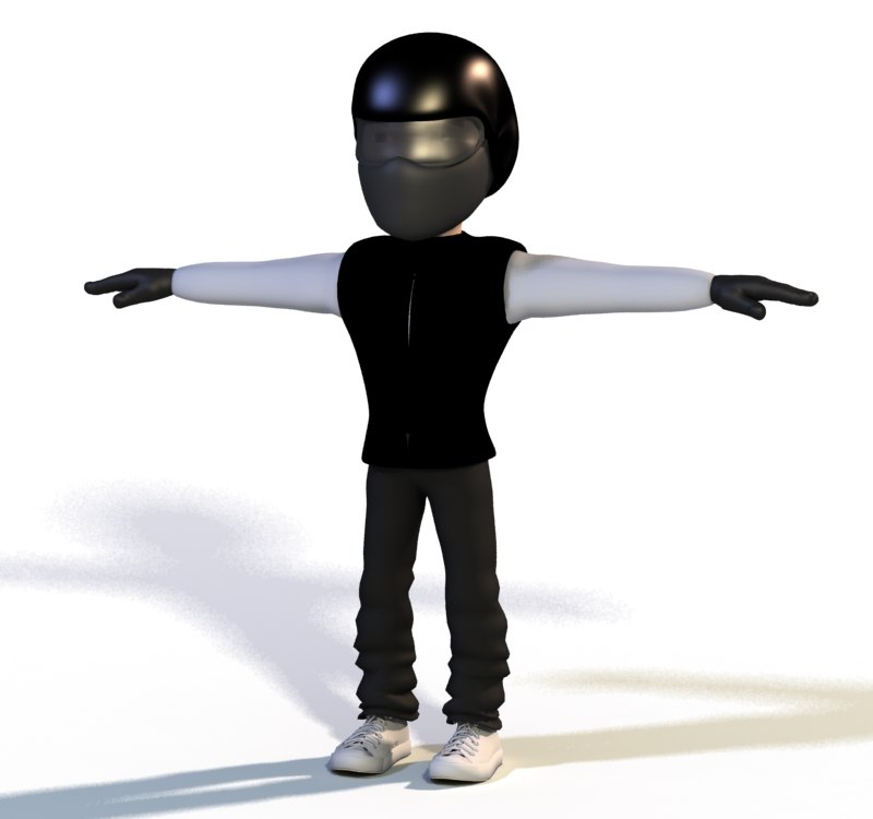 Biker cartoon bikey character 3D model TurboSquid 1462510
