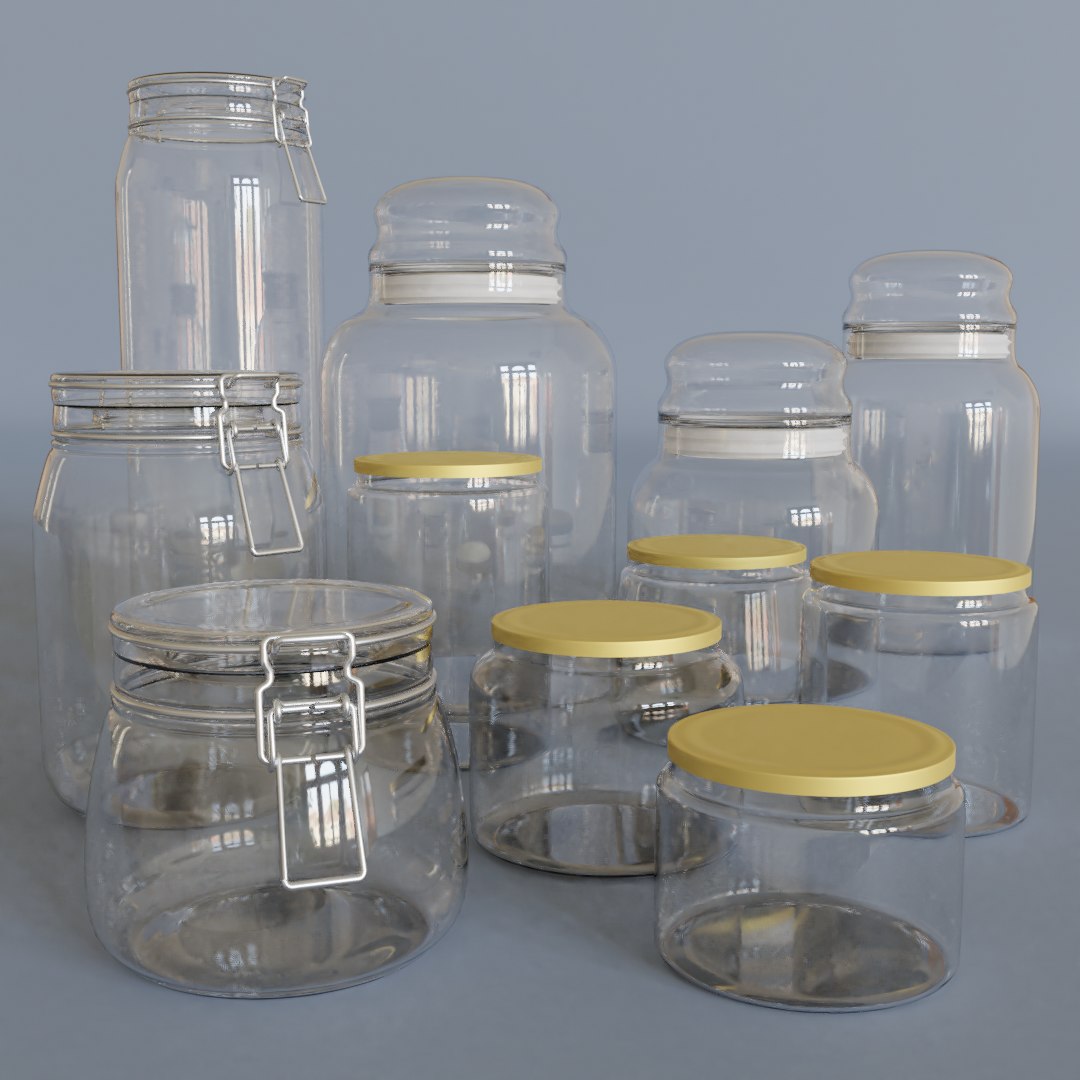 3D model glass jars TurboSquid 1462534
