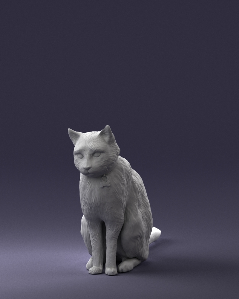 猫雕像04133d模型