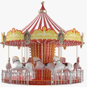 3D model real horse carousel