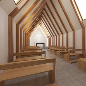 chapel church architecture 3D model