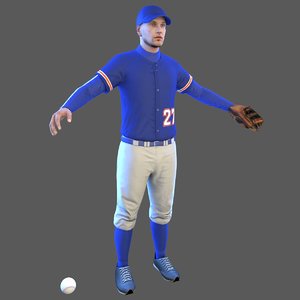 baseball player ball 3D model