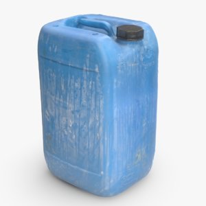 3D plastic dirty jerrycan contains