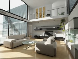 3D 2 storey living room