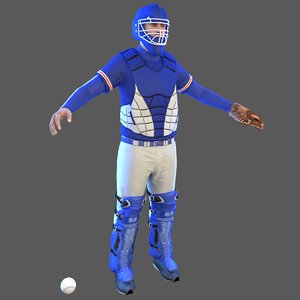 3D baseball player ball model