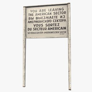 american sector border sign 3D