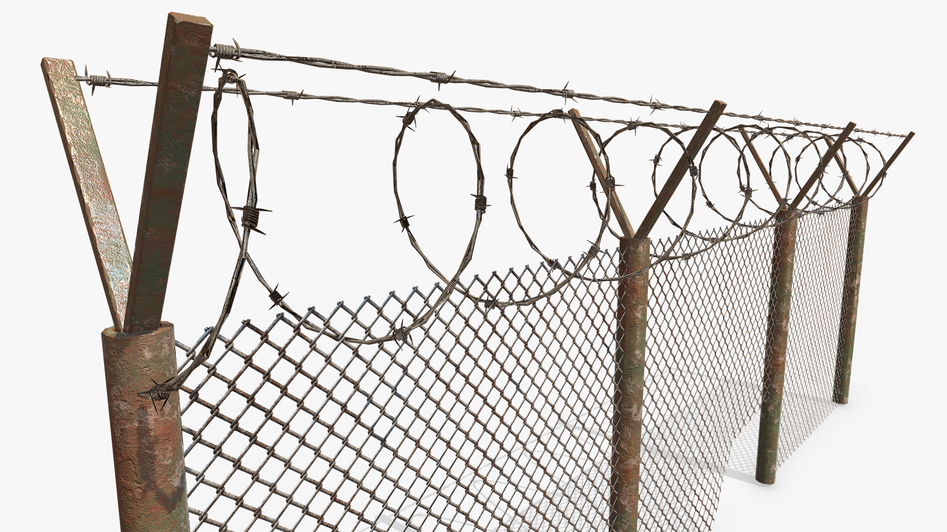3D barbed wire fence pbr TurboSquid 1463536