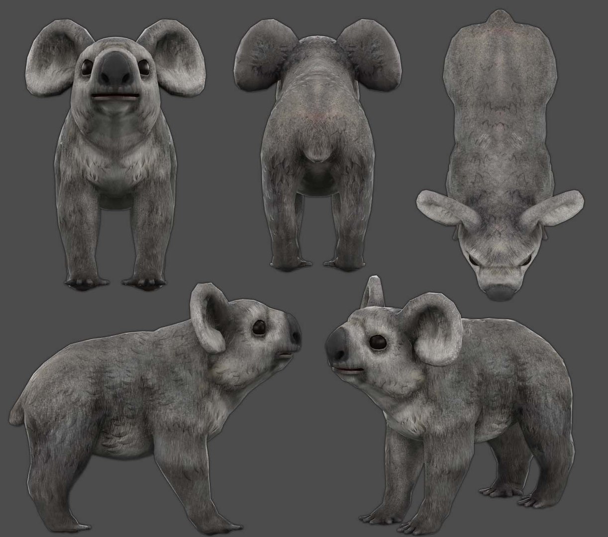 Koala lowpoly wildlife nature 3D model TurboSquid 1463544
