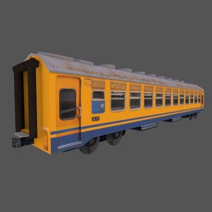 economy class train wagon 3D