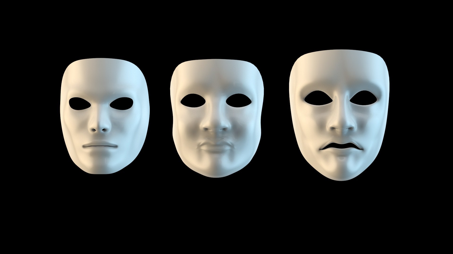 White masks 3D model TurboSquid 1463702