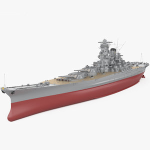 3D japanese battleship yamato model
