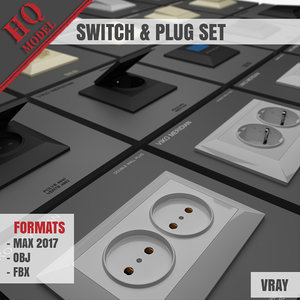 3D model switch plug set