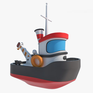 cartoon boat toy tugboat 3D