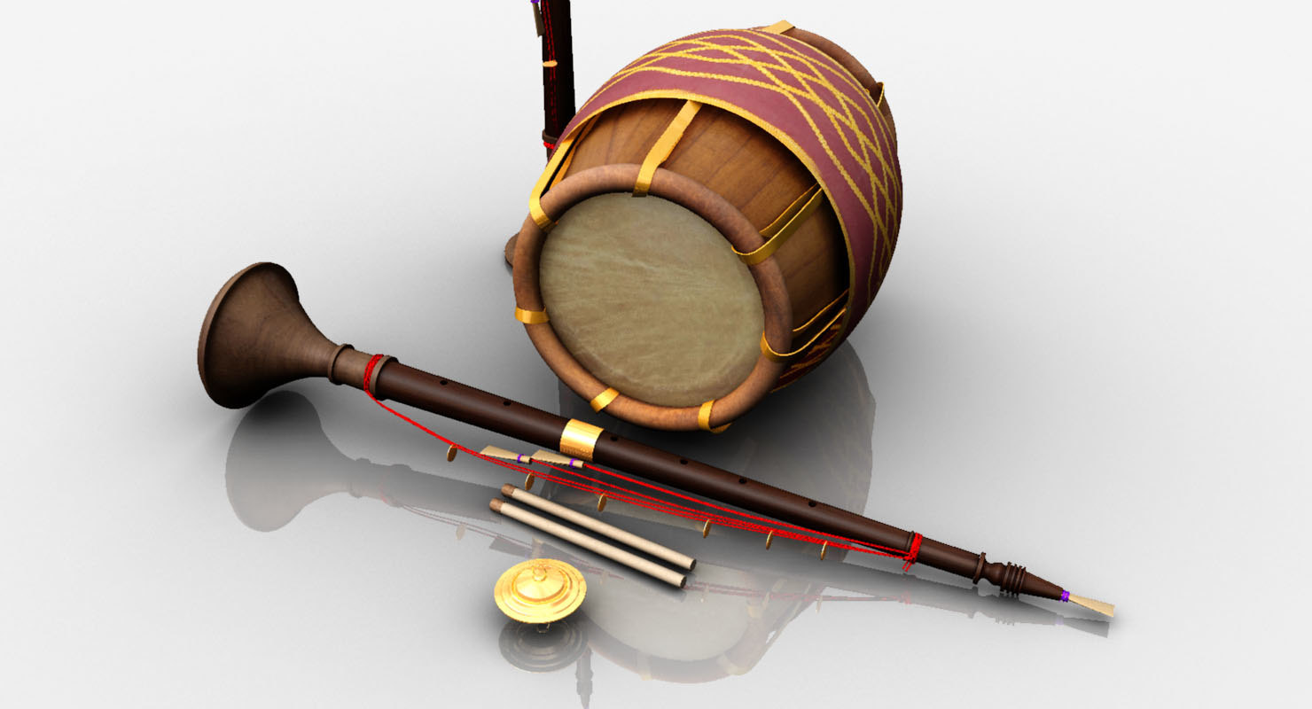 Adaswaram melam music instruments 3D - TurboSquid 1464240