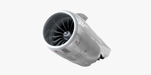 3D boeing 747-8 engine