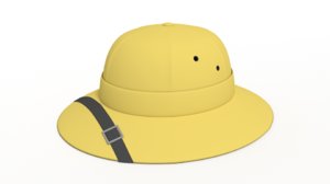 3D safari hat cartoon model