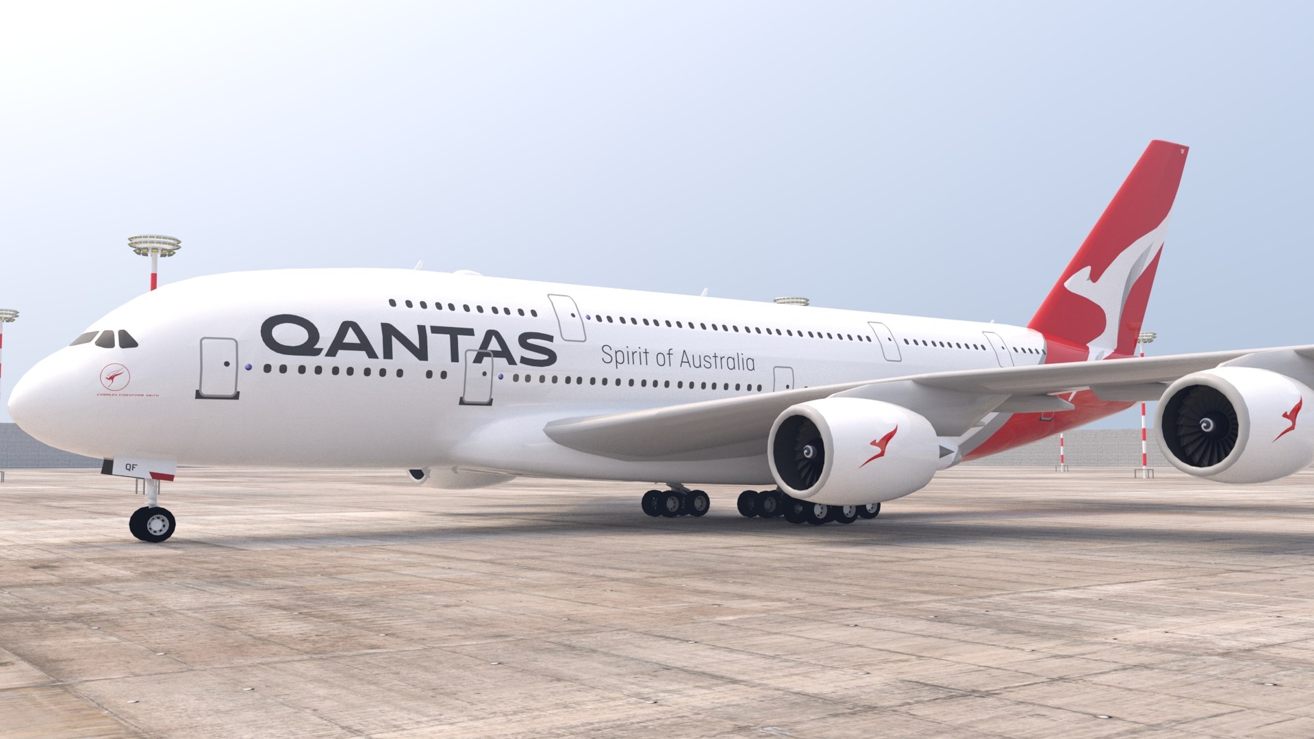 A380 qantas 3D model - TurboSquid 1464594