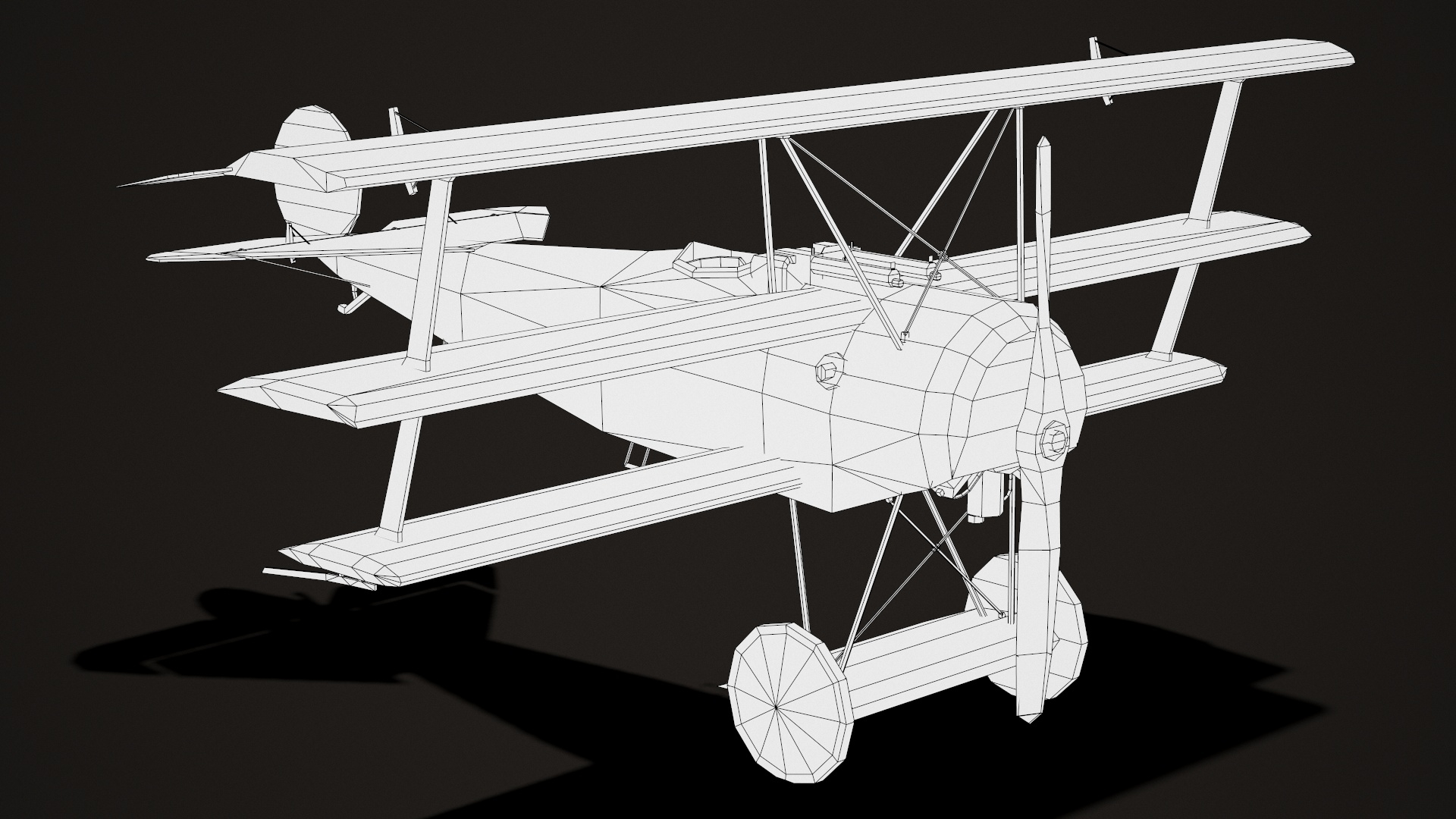 福克dr1三翼飞机ww13d模型