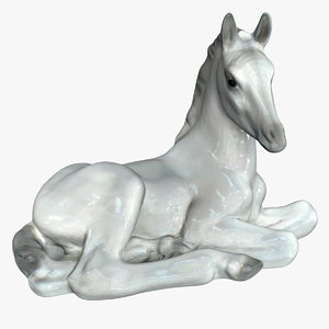 3D porcelain horse model