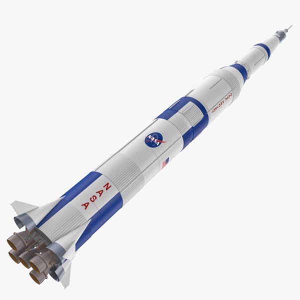 3D nasa saturn v rocket model