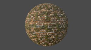 Mossy Brick Wall PBR Texture
