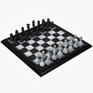 realistic chess set 3D model