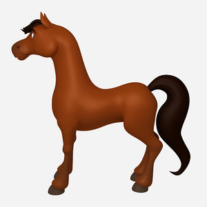 horse cartoon character 3D