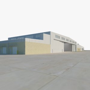 military hangar 3d model
