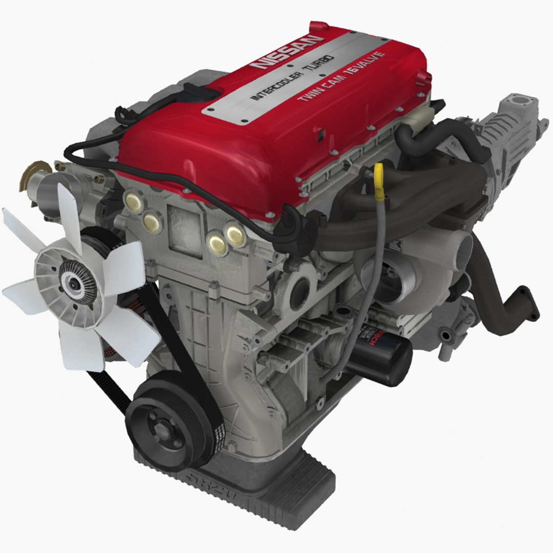 modelo 3d Nissan SR20DET "Red top" 2.0L motor TurboSquid 1465327